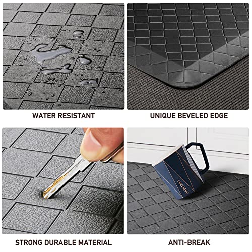 Black 72 Inch Thick Anti-Fatigue Kitchen Floor Mat - Non-Slip Cushioned Rug