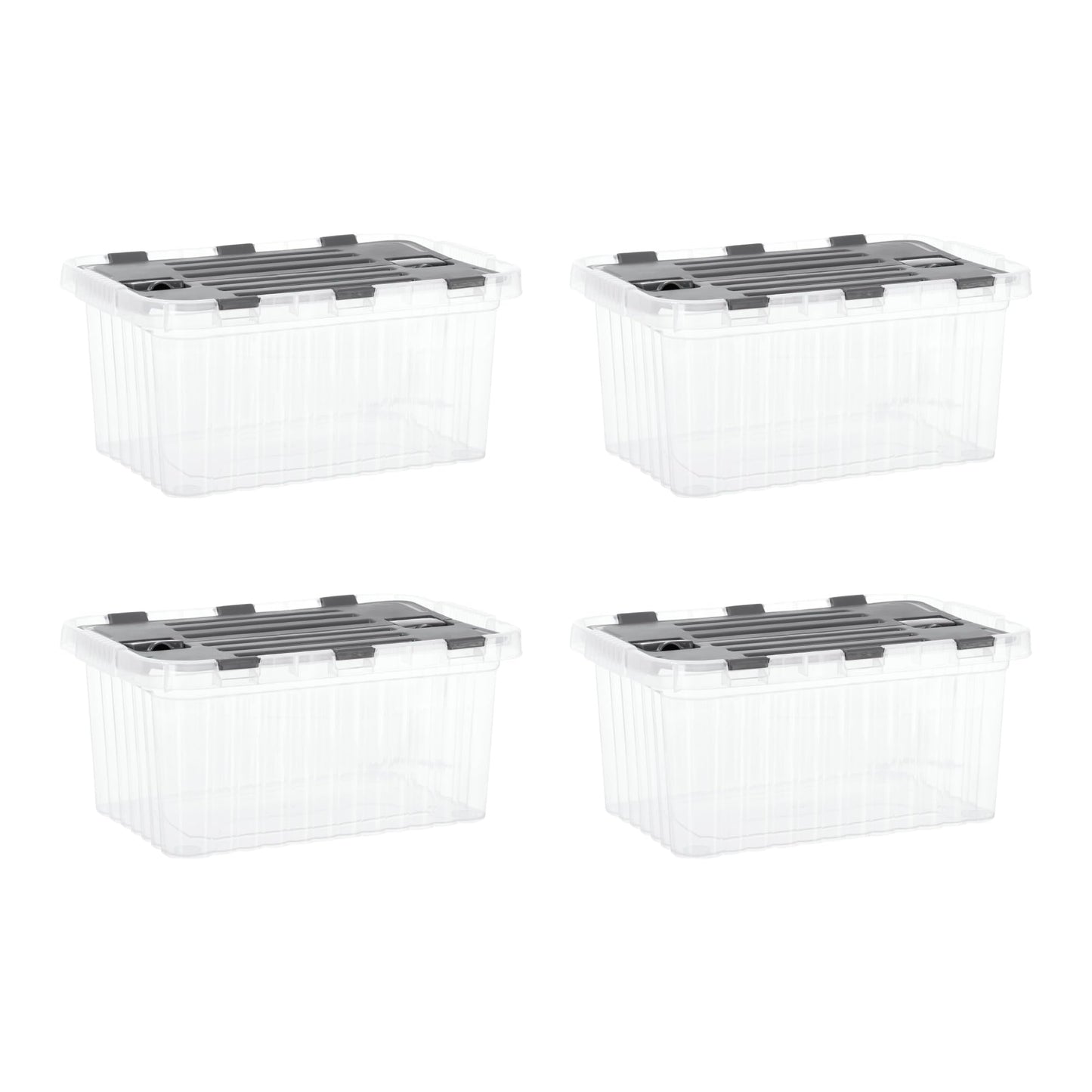 Superio Clear Storage Boxes with Hinged Lids, 10.5 Quart, Plastic Container Bins for Organizing, Stackable Crates, BPA Free, Organizers