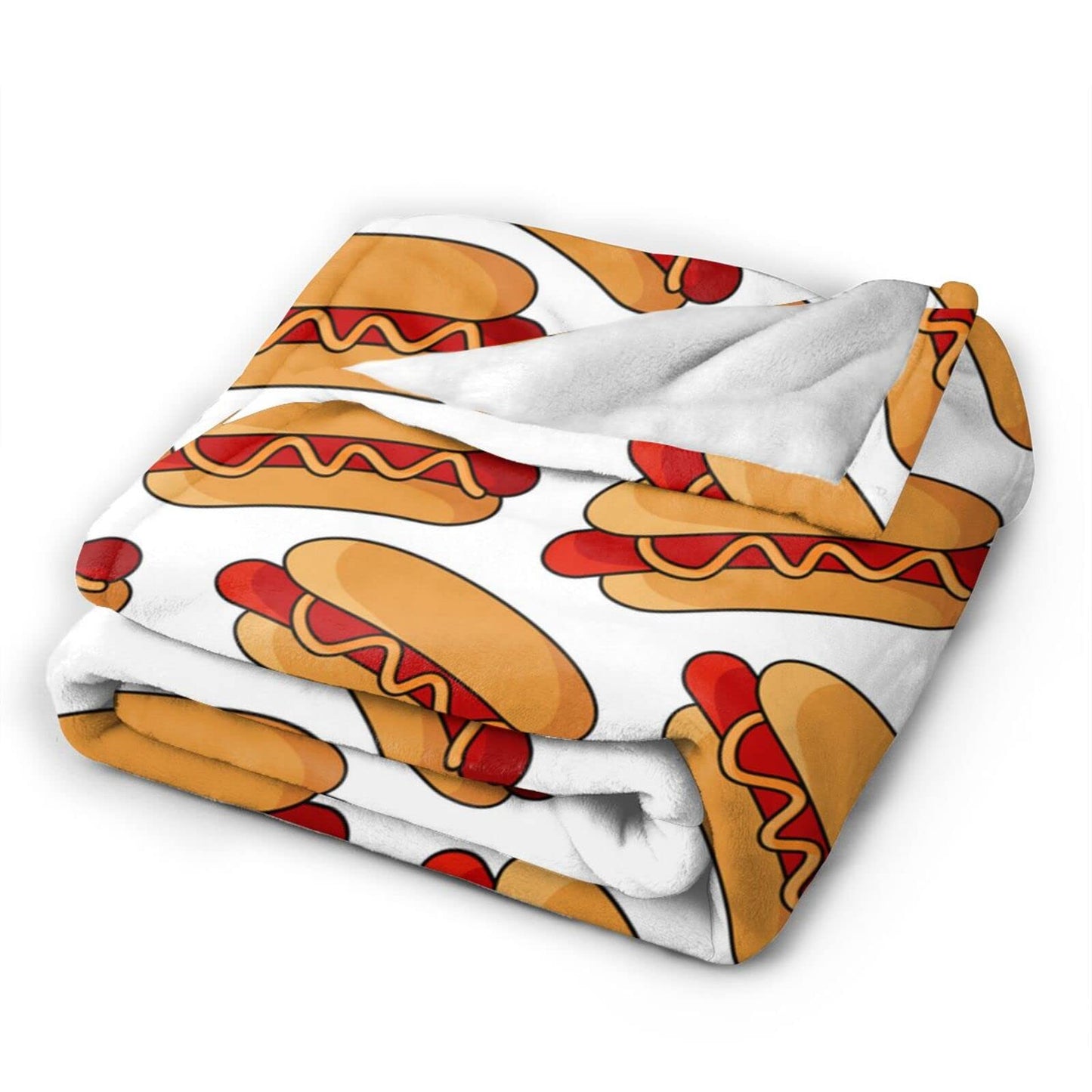 Hot Dog Food Throw Blanket Super Soft Warm Bed Blankets for Couch Bedroom Sofa Office Car, All Season Cozy Flannel Plush Blanket for Girls Boys Adults, 60"X50"