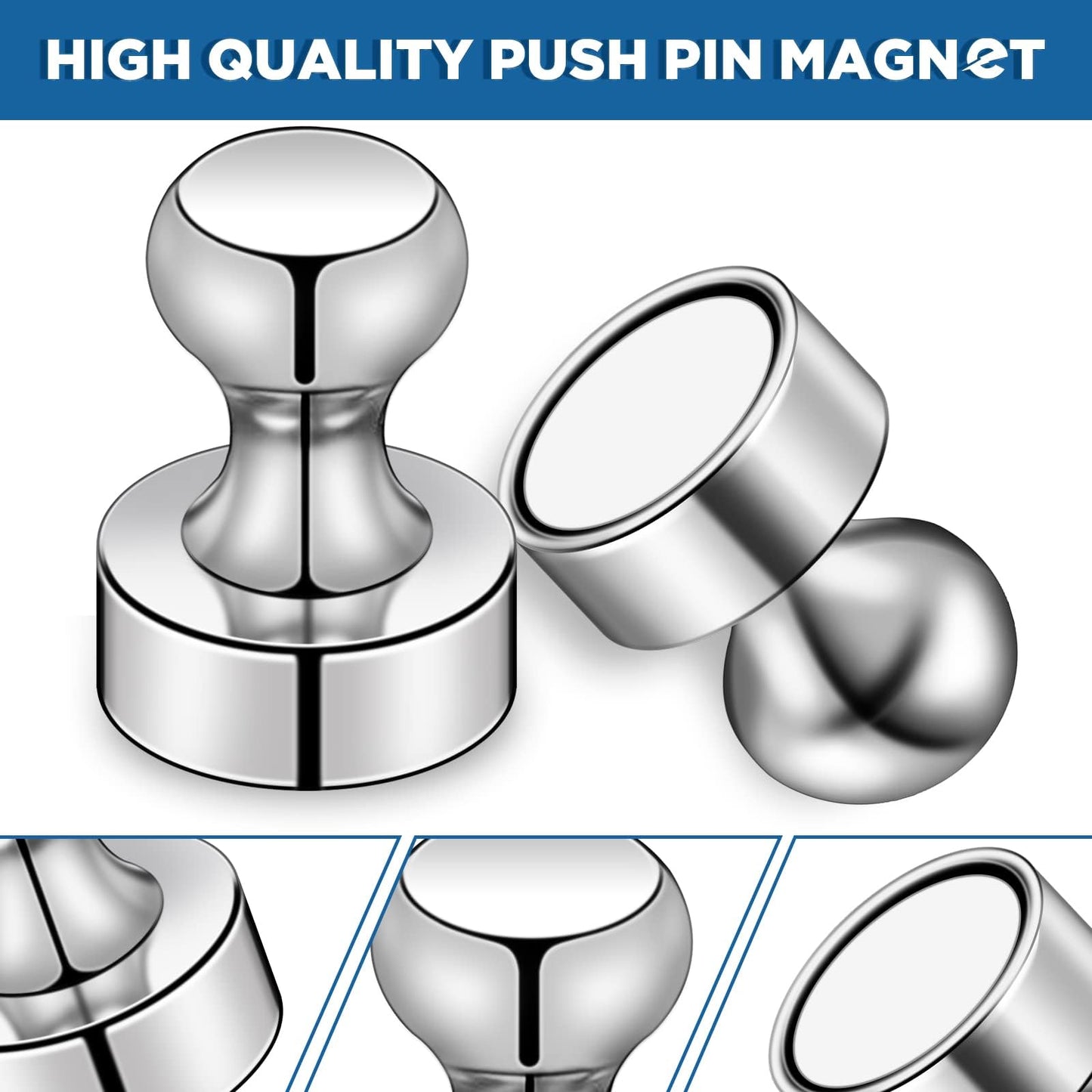 LOVIMAG Fridge Magnets 20Pcs Refrigerator Whiteboard Small Strong Magnet Classroom Kitchen Accessories Decorative Locker Set Decor Must Haves Office Calendar Refrigerador Magnetic Cute Crafts Silver
