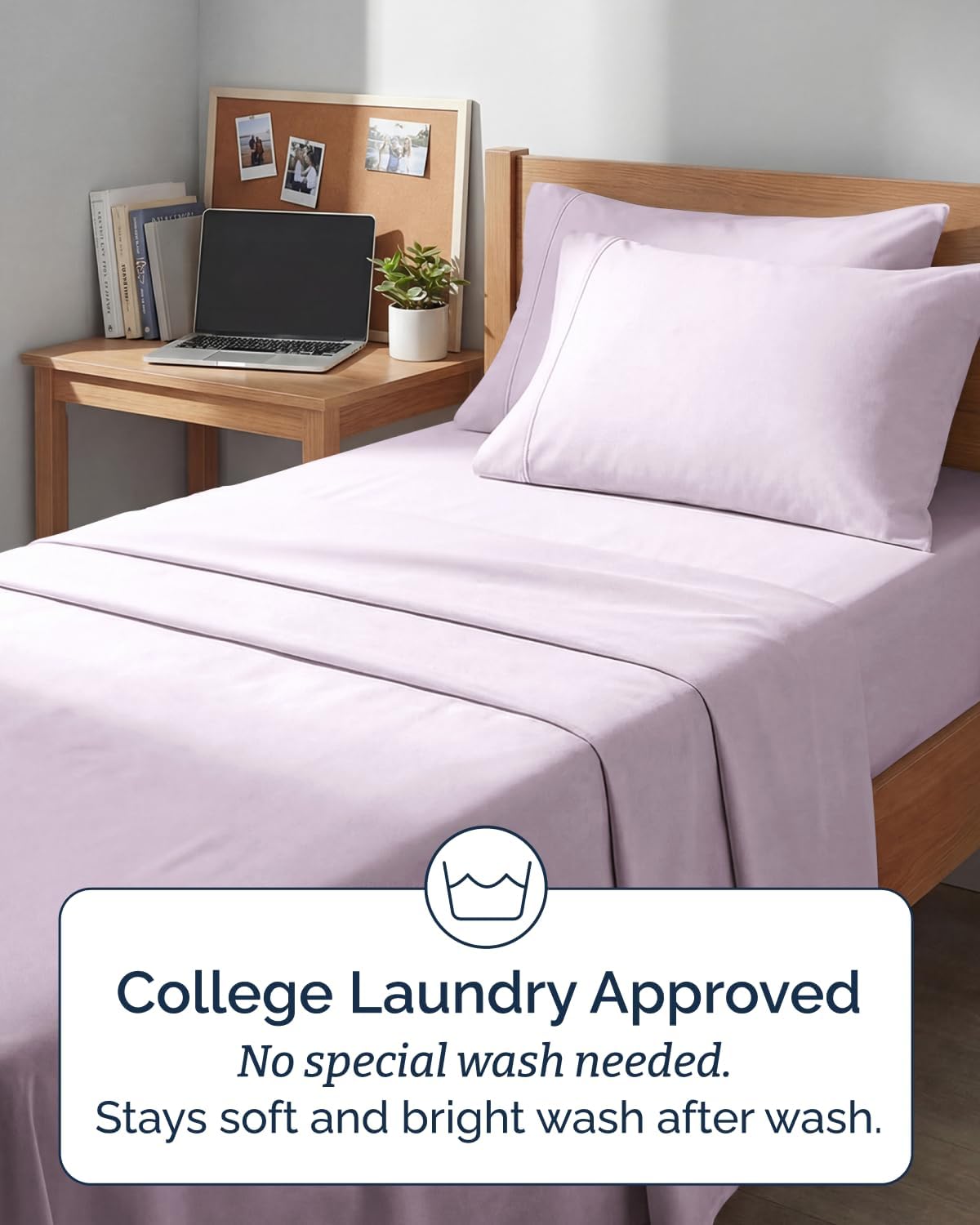 Skiennix Extra Deep Twin XL Sheet Set | 4-Piece Breathable Cooling Bedding - Soft Light Lavender, Wrinkle-Free