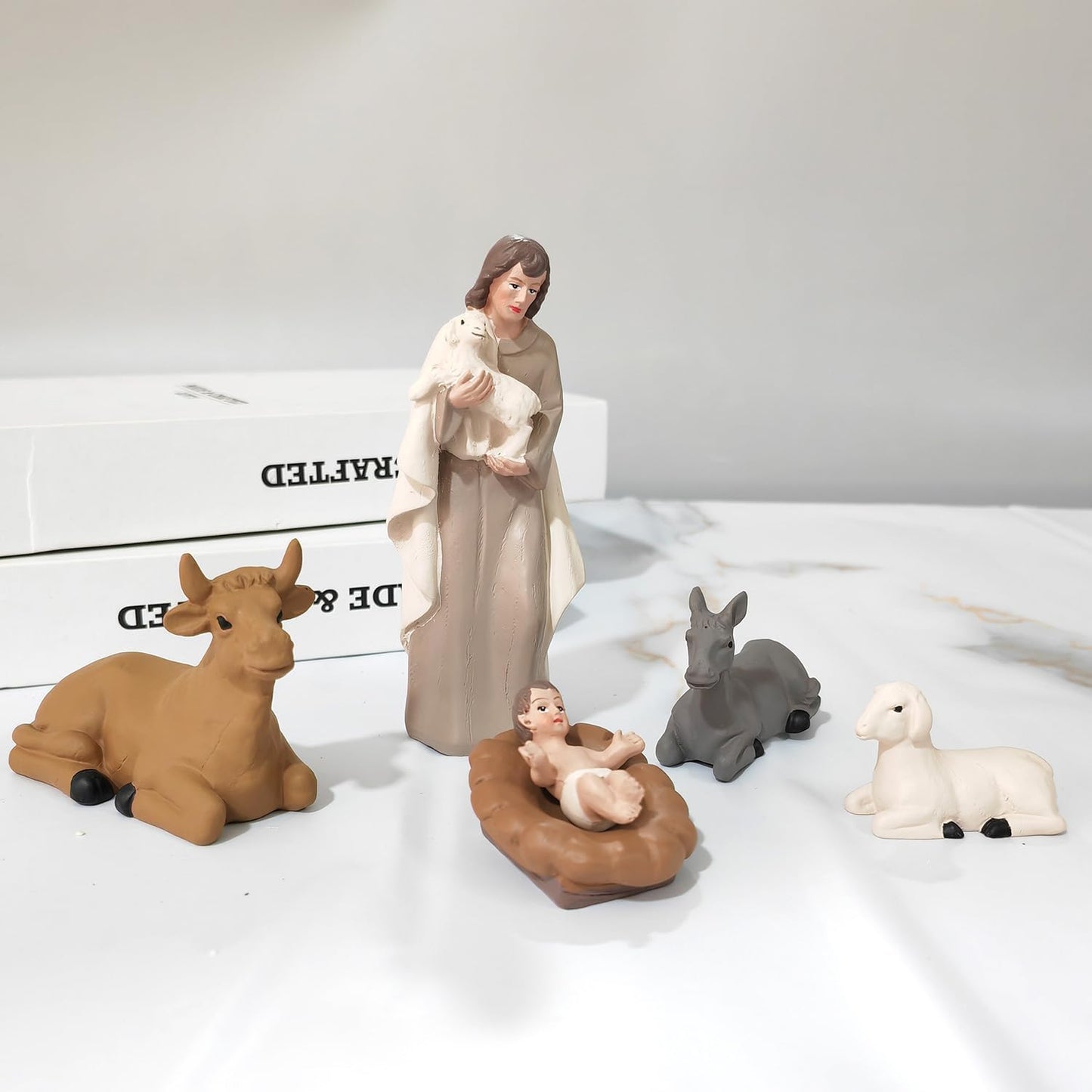 Miniature Holy Family Nativity Figurine - 2.56 Inch Tabletop Christmas Decoration
