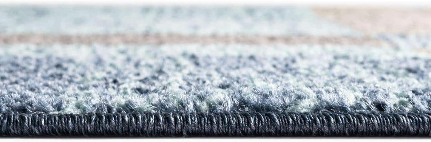 Unique Loom Autumn Collection Area Rug - Providence (4' 1" x 6' 1" Rectangle, Blue Gray/ Light Brown)