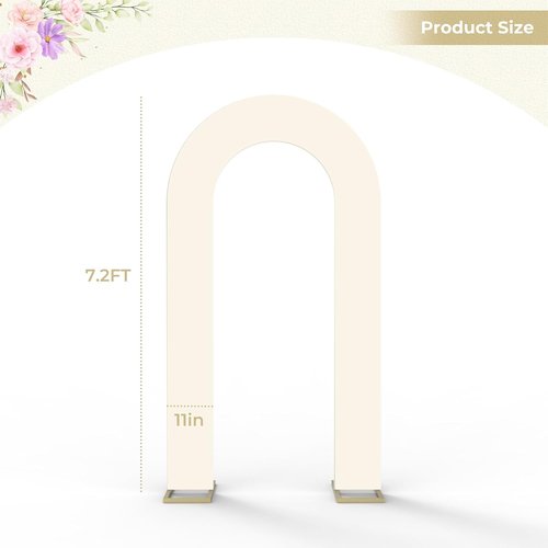Babenest 7.2Ft Spandex Open Arch Backdrop - Fitted Double-Sided U-Shaped Cover for Weddings & Events | Ivory