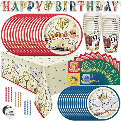 Harry Potter Birthday Decorations Set with Banner, Tablecloth & Party Supplies