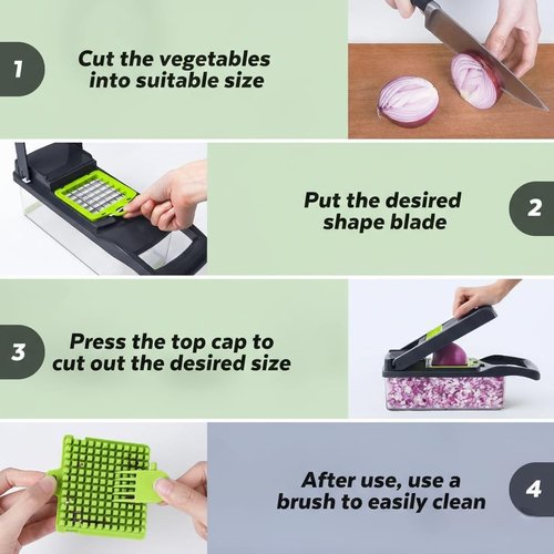 14-in-1 Vegetable Chopper by [Brand Name] - Versatile Food Dicer & Mandoline Slicer for Quick Meal Prep