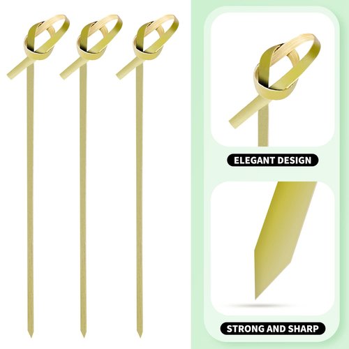 400PCS Bamboo Cocktail Picks for Appetizers Set（6 Inches + 4.7 Inches）