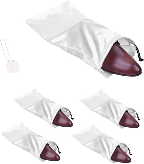 GONGKANGYUAN Shoe Bags - 4 Pack Satin Fabric Drawstring Bags for Travel | Protect & Store Shoes