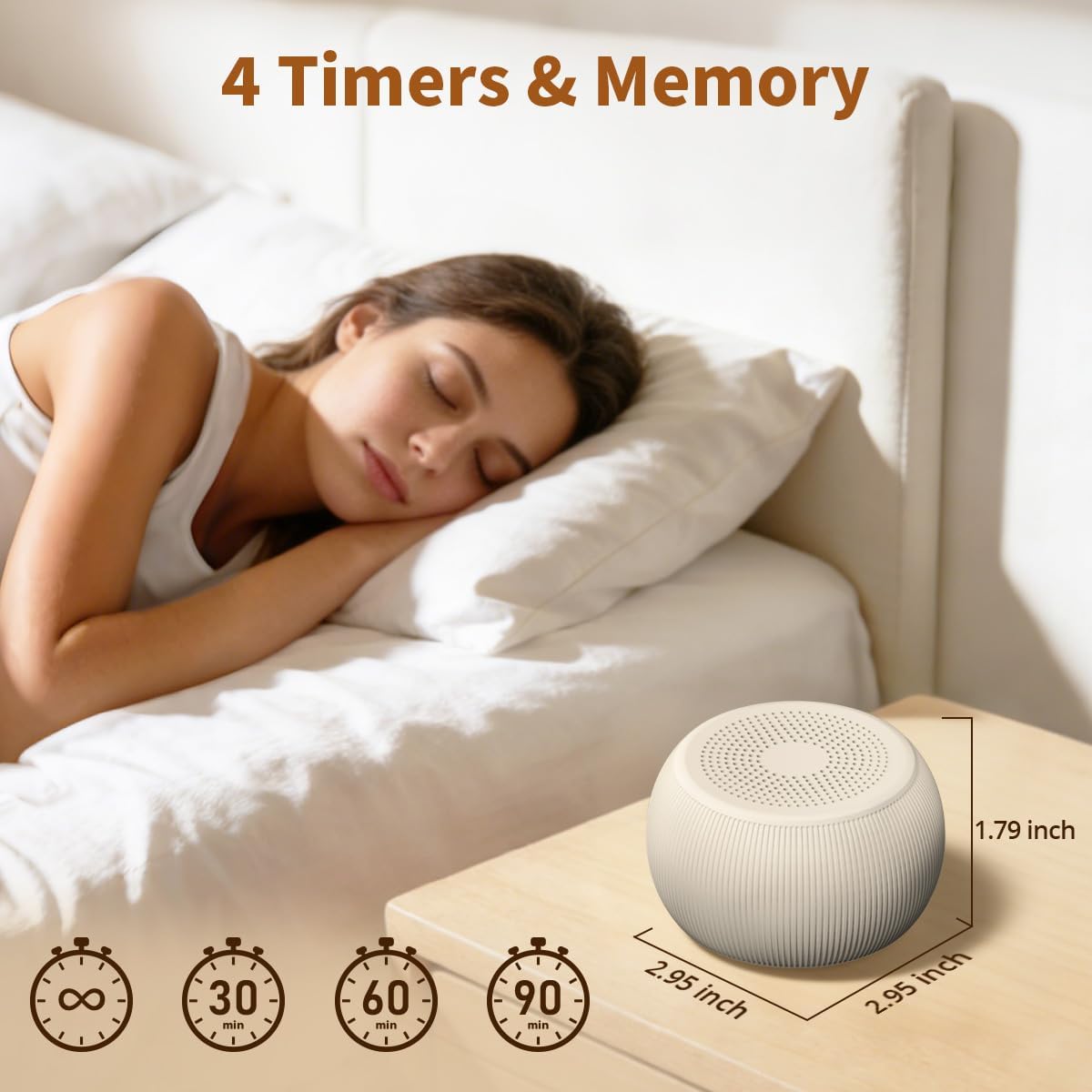 Skiennix Portable Travel Sound Machine - 30 Soothing Sounds, 40-Hour Battery Life, Adjustable Volume for Home & Baby