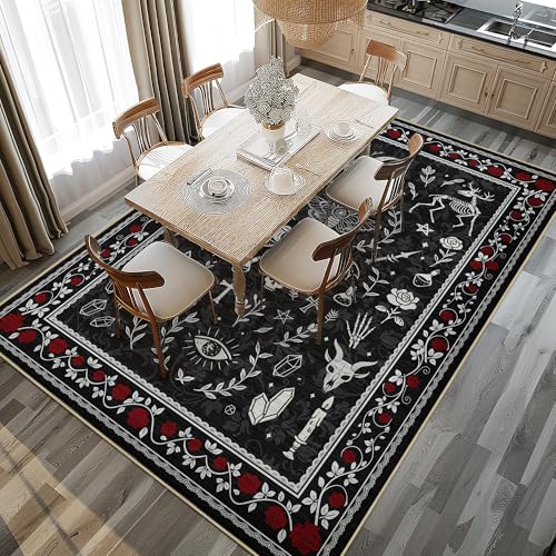 Lvsoamz Gothic 5x7 Area Rug Dark Academia Machine Washable, Rectangular