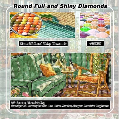 AIBOERL DP04013 Diamond Art Kits for Adults - Cozy Study Wall Decor