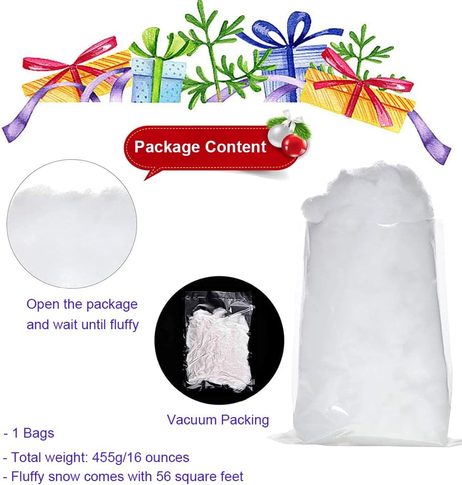Regine Switzerland Christmas Fake Snow Decor - 14oz Fluffy Artificial Snow for Holiday Displays