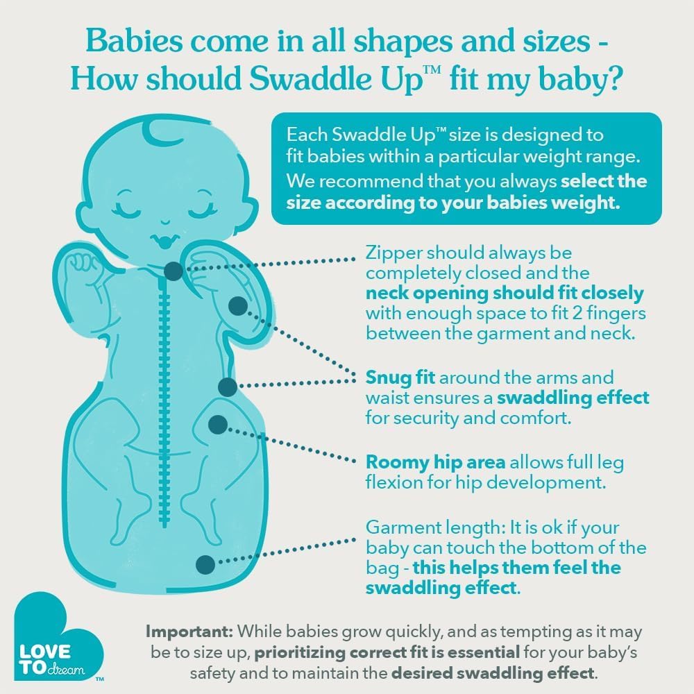 Love To Dream Swaddle Up - Soft Bamboo Fabric Wearable Blanket | Arms Up Position, 1.0 TOG, Small 8-13 lbs, Boats Mist