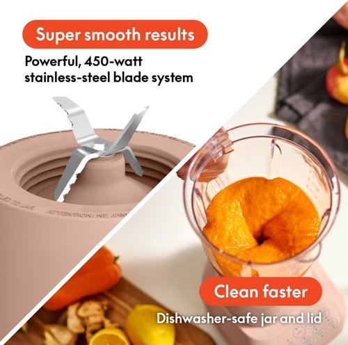 Bella 10-Speed Countertop Blender - Slim Flip & Store Design | 48oz Dishwasher Safe Pitcher, Stainless Steel Blade, 450W