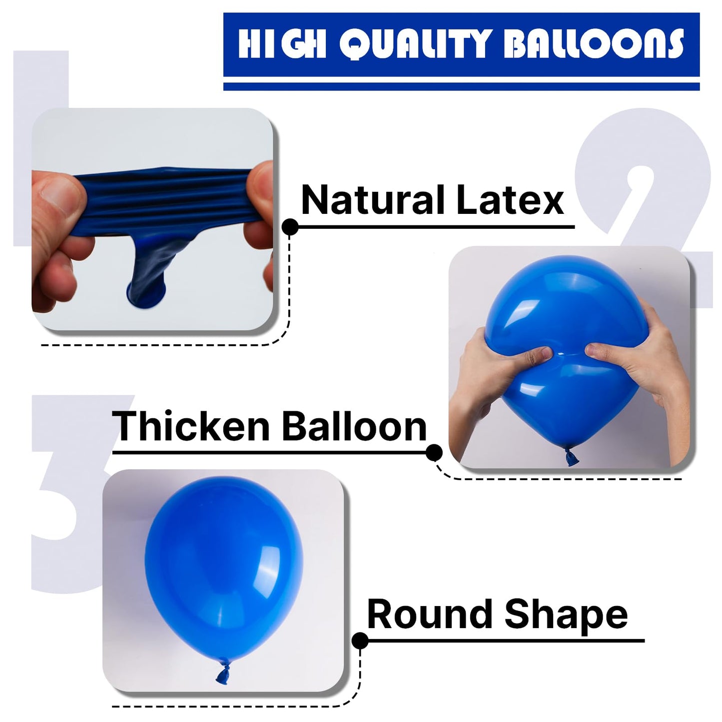 PartyWoo Royal Blue Balloons 140pcs Different Sizes Pack of 18 12 10 5 Inch Dark Blue Balloon Arch Kit for Baby Shower Gender Reveal Graduation Under The Sea Birthday Party Decorations Blue-Y5
