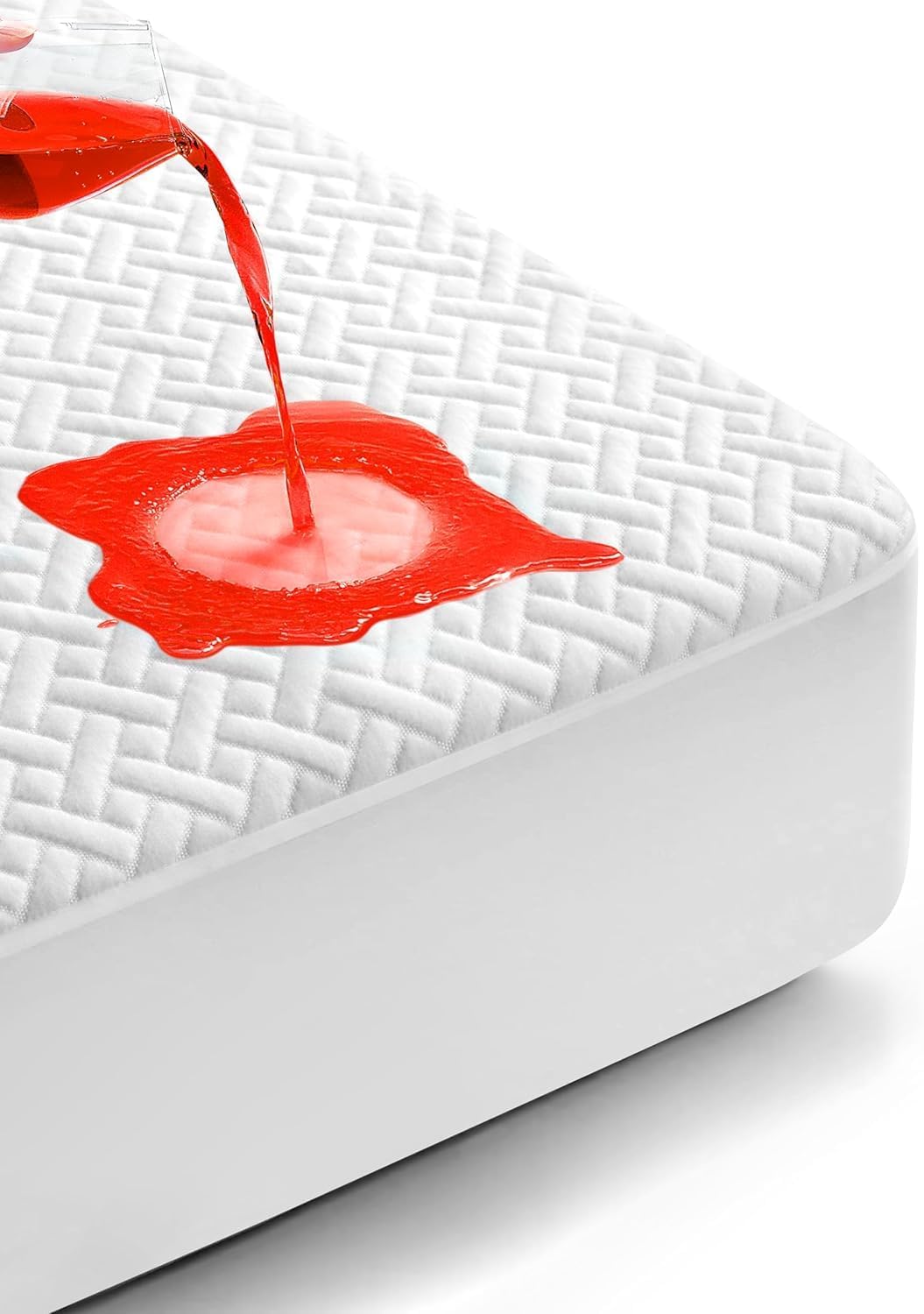 Queen Waterproof Mattress Protector - Premium Bamboo Viscose, Ultra Soft & Breathable, Fits 8"-21" Deep Pocket