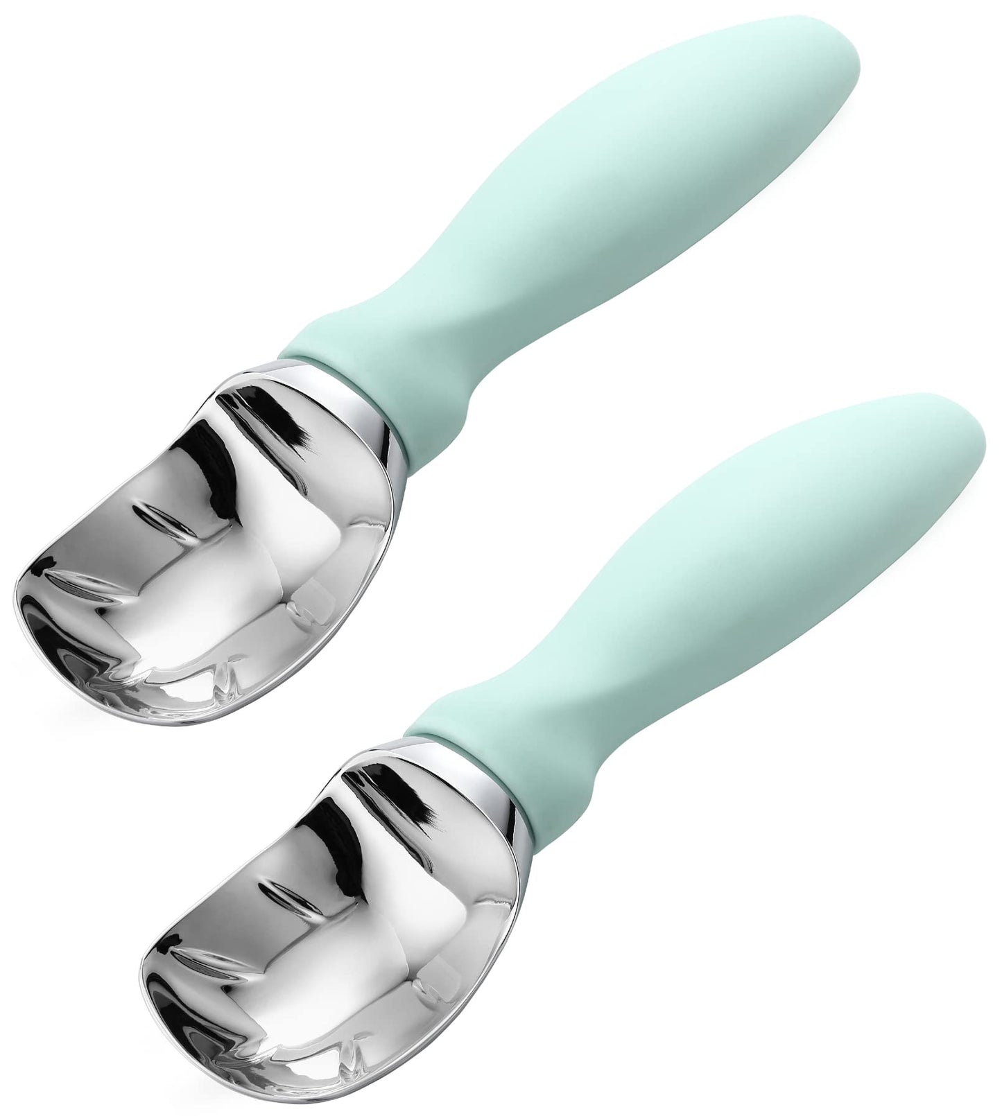 Spring Chef Heavy Duty Ice Cream Scoop with Comfortable Handle, Premium Ice Cream Scooper for Cookie Dough, Frozen Yogurt, Gelato, Sorbet, Melon - Dishwasher Safe Kitchen Tools - 2 Pack - Mint