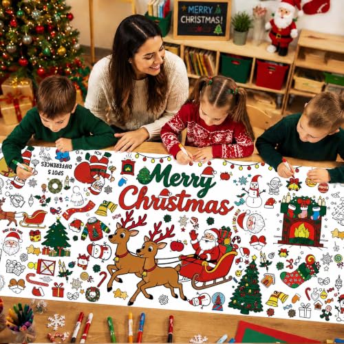 Christmas Giant Coloring Poster Tablecloth - Kids Crafts & Decorations