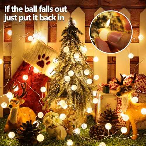 Lomotech Battery Operated Christmas Lights - 2 Pack Total 13ft 40LEDs Battery Fairy Lights with Timer for Home, Garden, Party, Holiday, Tree Decoration (Warm White)