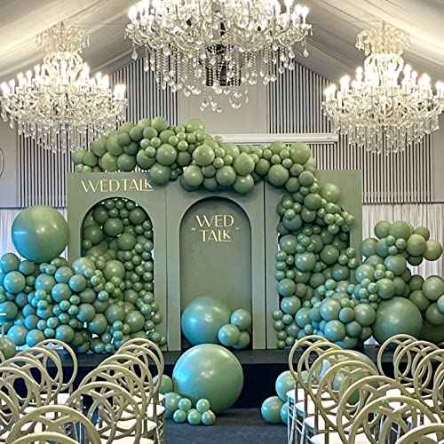 CANREVEL Sage Green Balloons - 50pcs 12 Inch Olive Green Latex Balloons for Birthday Party Baby Shower Wedding Christmas Holiday Balloon Jungle Decorations