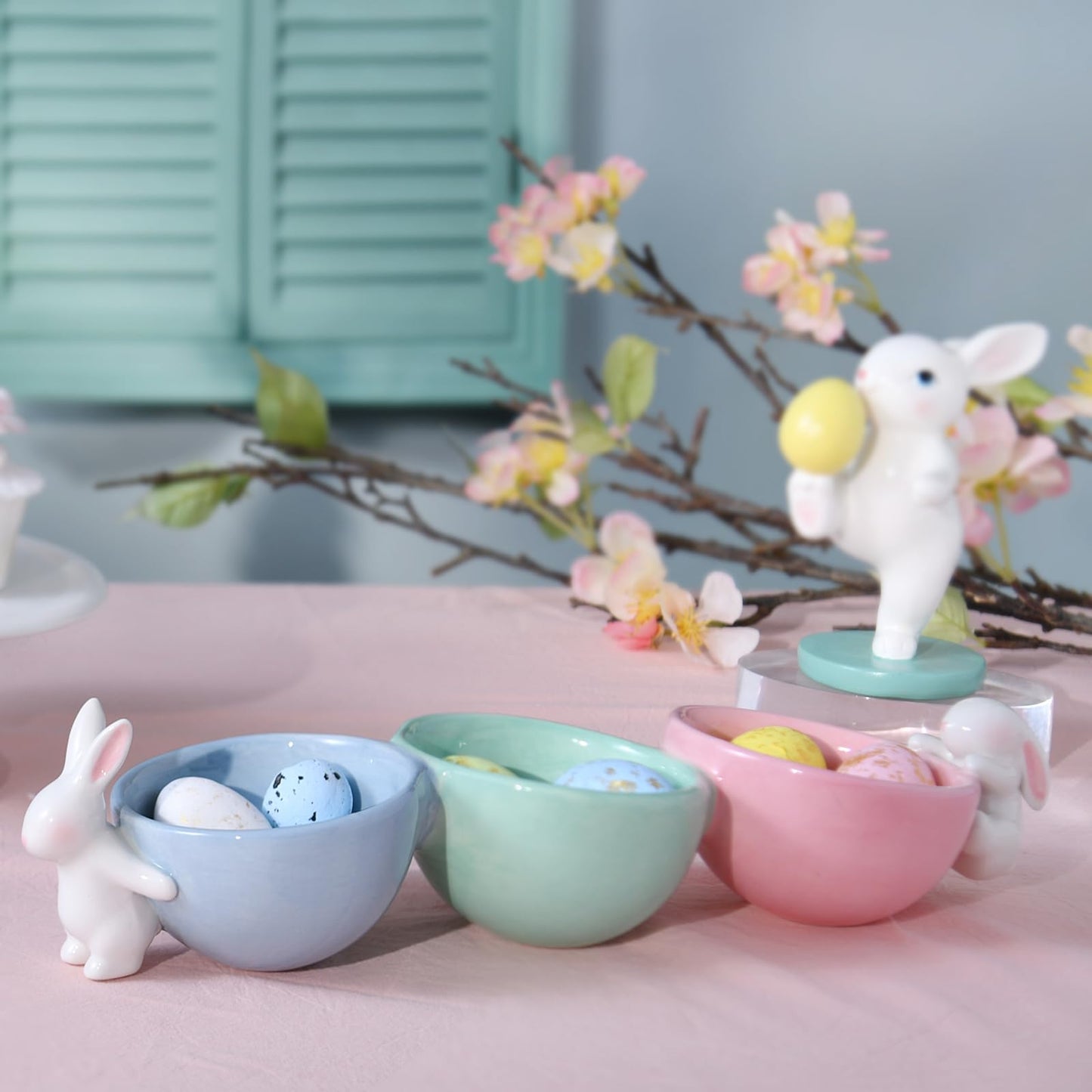 Newman House Studio Easter Candy Dish Nut Bowl - Home Decorations Three Snack Serving Dish Gifts for Snacks and Cookies 14.2" L x 3.9" W x 3.3" H