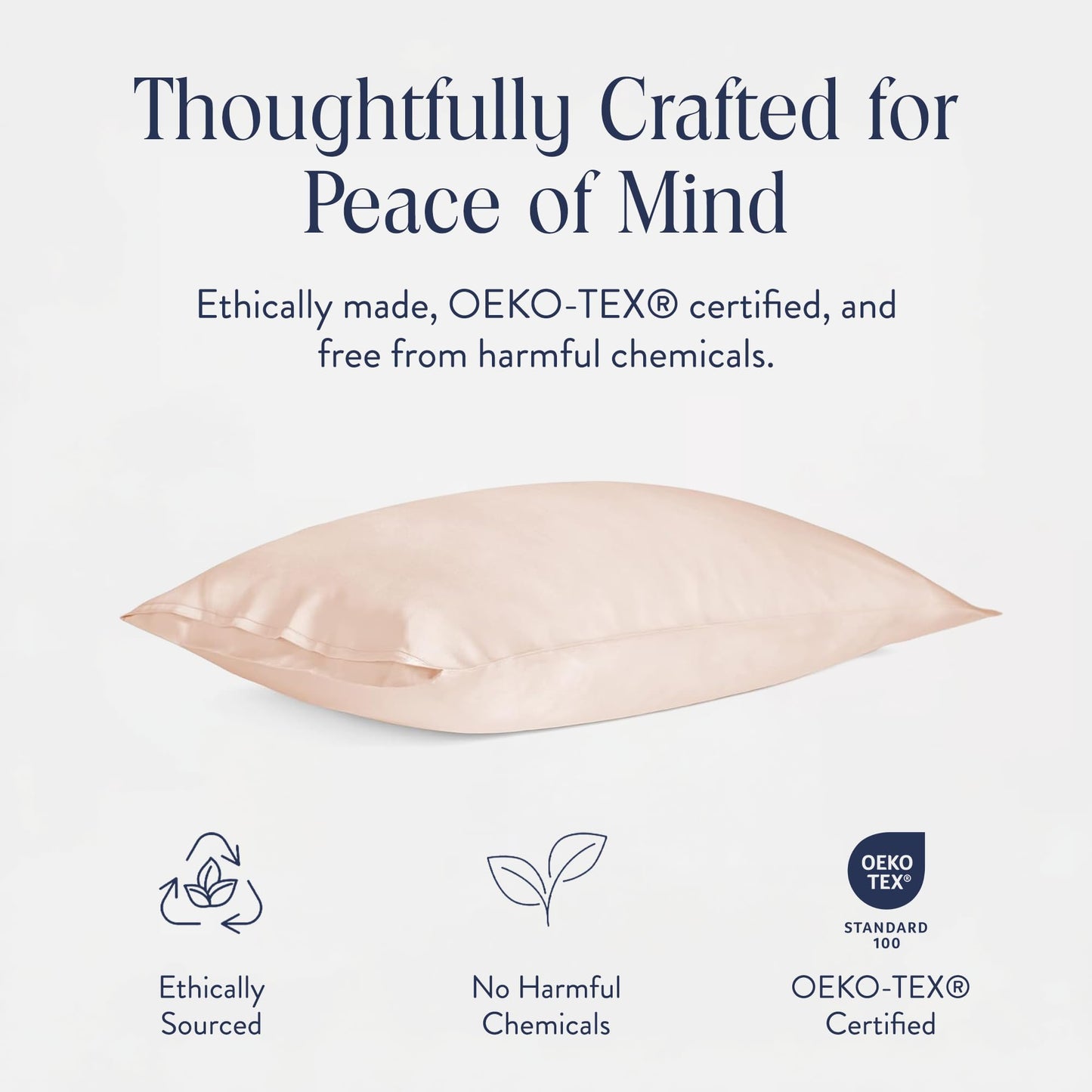 Brooklinen Mulberry Silk Pillowcase – 100% Pure Silk Pillow Case, Soft & Durable, Anti-Friction Comfort, Hight Quality Smooth Texture – Machine Washable & Breathable – Standard Size (Blush)