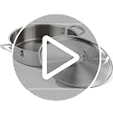 DELARLO 8 Quart Tri-Ply Stainless Steel Braiser Pan with Lid - Durable & Even Heating