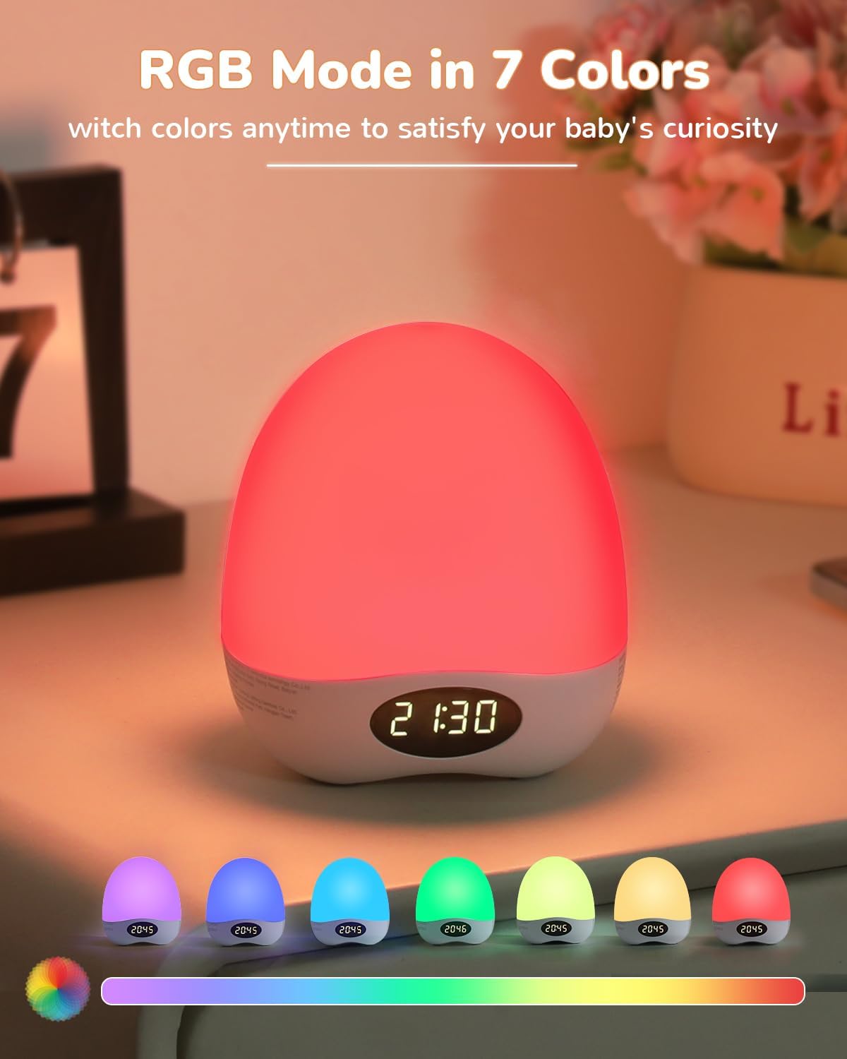 Skiennix Egg Night Light - Portable Rechargeable Baby Nightlight with Touch Control & RGB Colors
