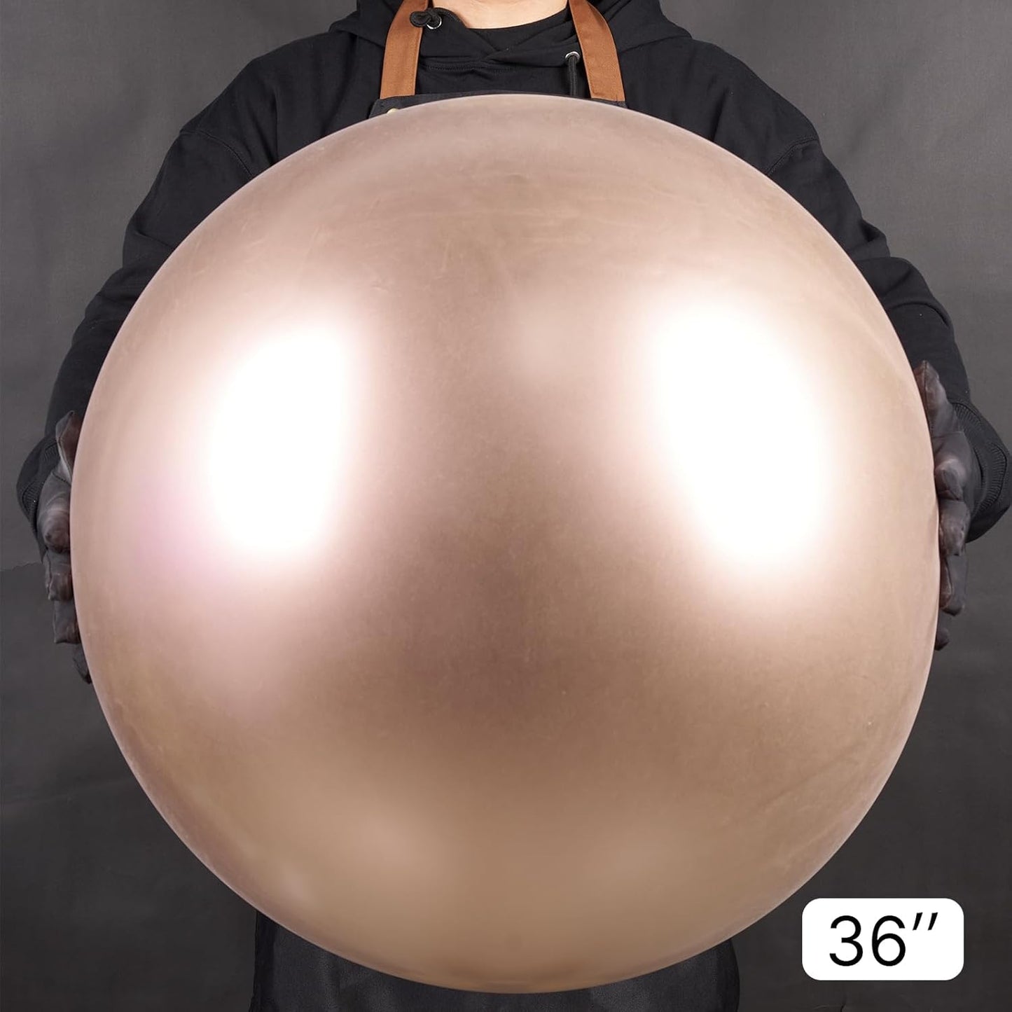 PartyWoo Metallic Rose Gold Balloons - 36 Inch Chrome Champagne Gold Latex | 4pcs for Weddings & Celebrations