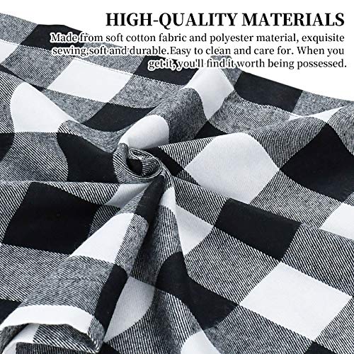 Buffalo Check Table Runner 14 x 60 Inch - Black & White Cotton Polyester