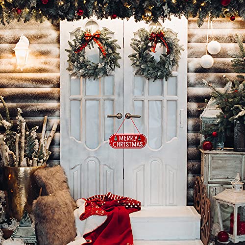 Merry Christmas Decorative Iron Plaque for Front Door & Home Décor