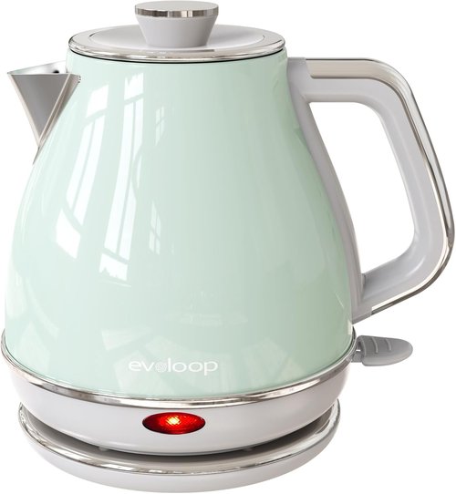 Evoloop Electric Tea Kettle - 1500W 1.0L Stainless Steel Hot Water Boiler | Retro Design, Auto Shut-Off