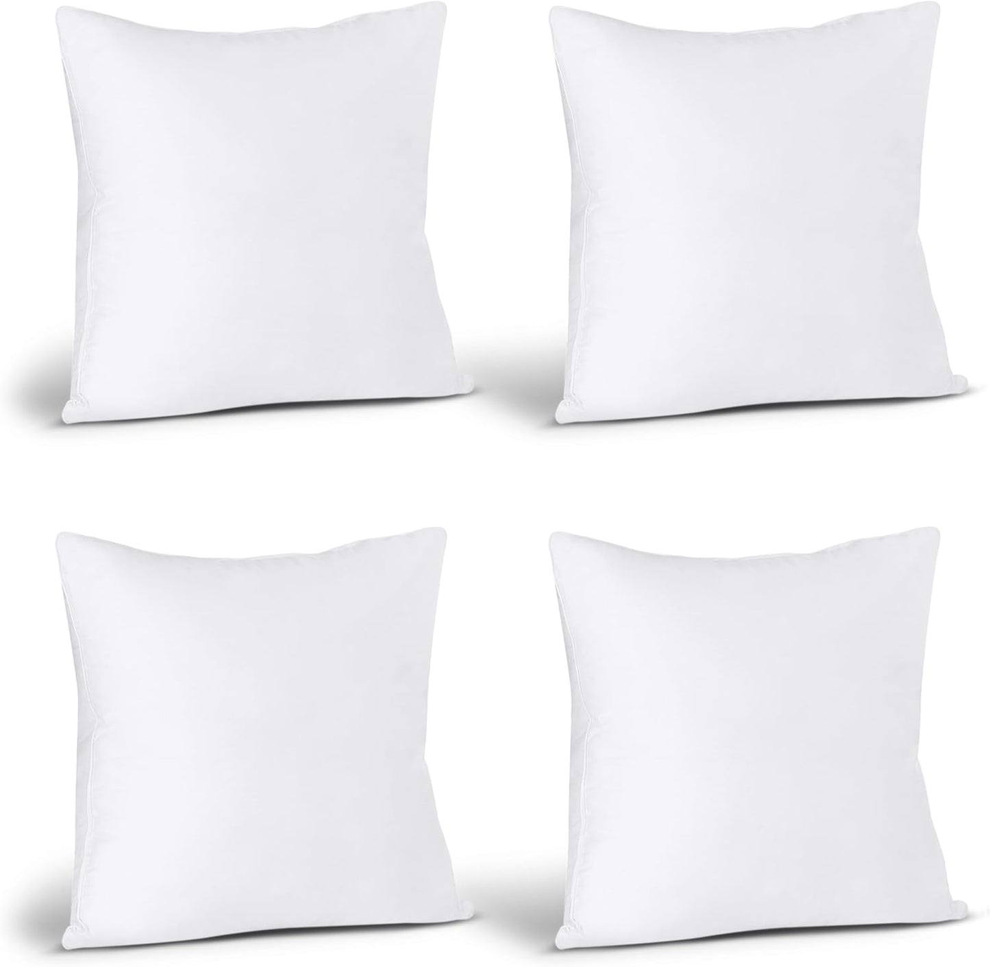 Utopia Bedding Throw Pillows - Set of 4 Fluffy 18 x 18 Inch Down Alternative Pillows for Bed & Sofa