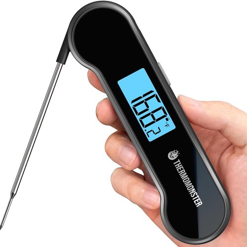 Instant Read Meat Thermometer - Skiennix Digital Cooking Thermometer with ±0.5℉ Precision | Black