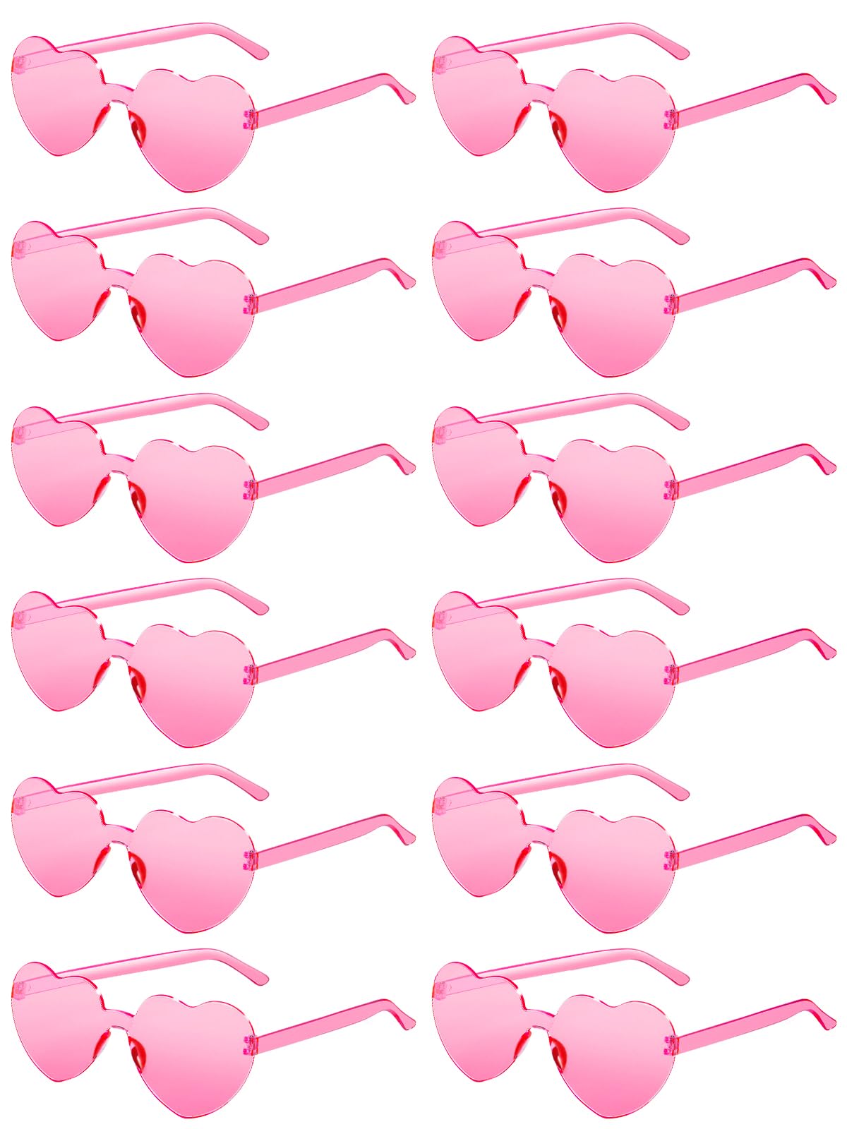AGGKKY 12 Pairs Heart Shaped Sunglasses for Women Colorful Glasses Fun Trendy Transparent Heart Sunglasses Party Favor