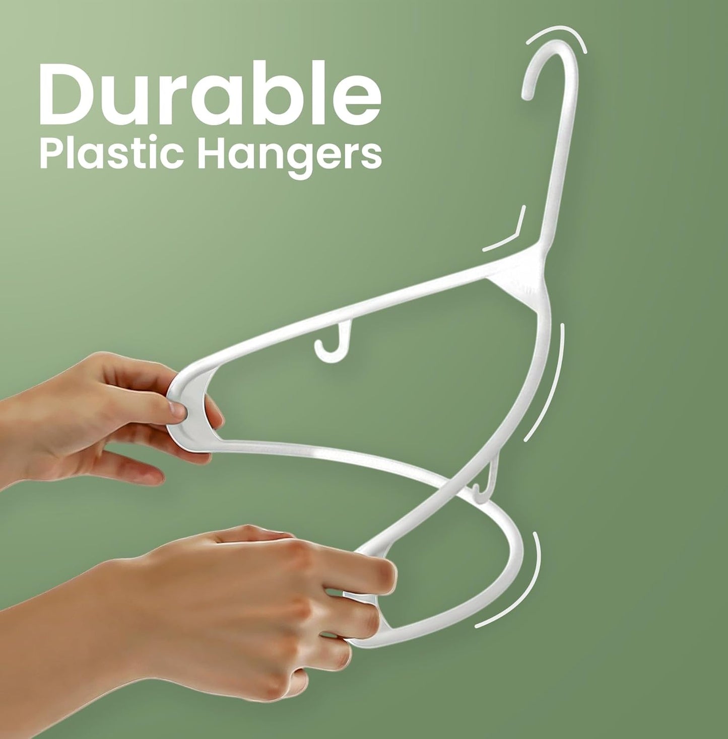 Utopia Home Plastic Hangers 20 Pack - Durable Space-Saving Closet Organizers - Ideal for Shirts, Pants & Coats (White)