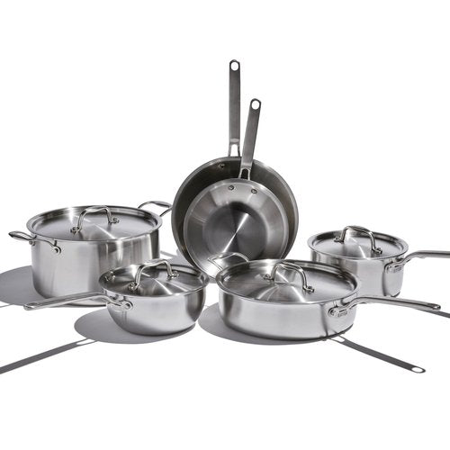 Heritage Steel Eater Series 10 Piece Cookware Set | Made in USA | 5 Ply Fully Clad Stainless Steel Cookware Set | Stay Cool Handle | Induction Ready & Non-Toxic