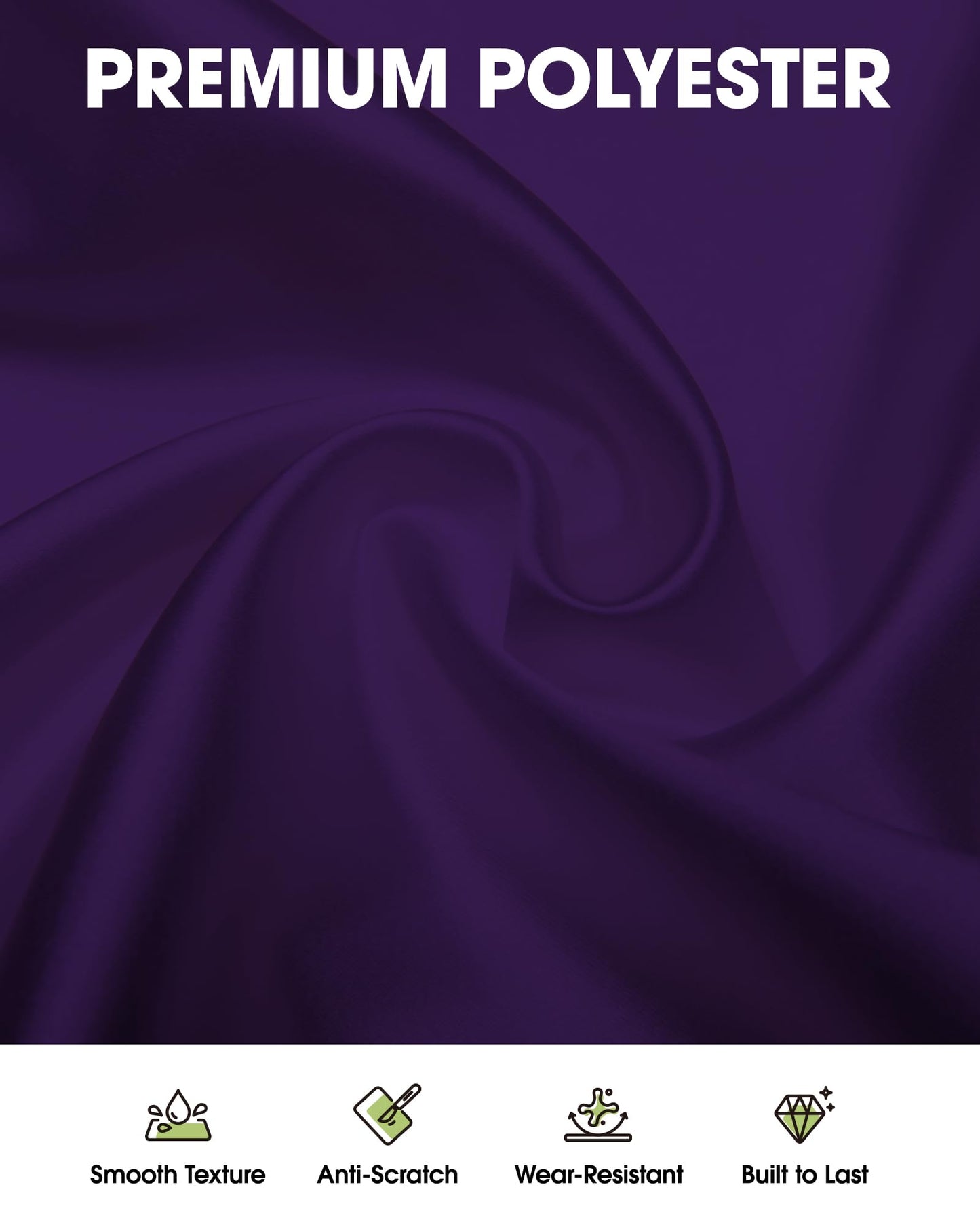 Pureegg Rectangle Table Cloth 60" x 102" – Durable Polyester Tablecloth Offers Reusable & Washable Protection, Ideal for Outdoor Party, Picnic, Wedding, Banquet and Birthday, 2 Pack, Purple