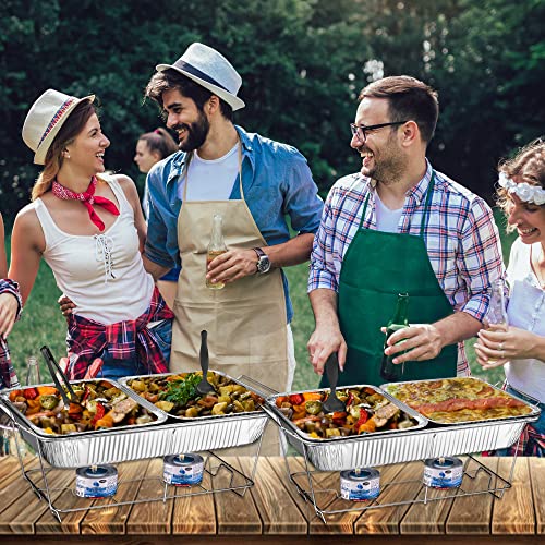 MAXYGIFT Full Size Disposable Chafing Dish Buffet Set - 33 Pcs Food Warmers for Parties