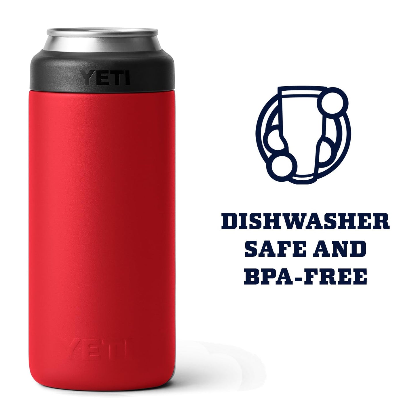 YETI Rambler 12 oz. Colster Slim Can Insulator for the Slim Hard Seltzer Cans, Rescue Red (NO CAN INSERT)