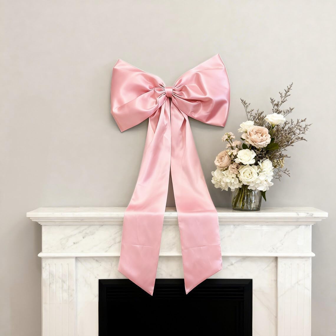Skiennix Pink Bow Decor - 2 Pack Large & Small Coquette Wall Backdrop for Valentine's Day & Weddings