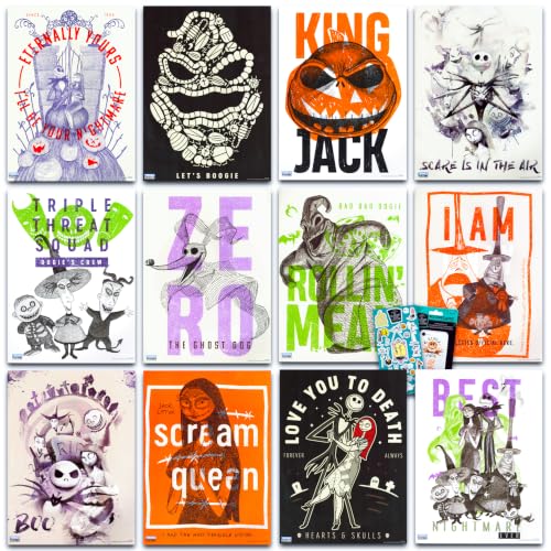Nightmare Before Christmas Posters Room Decor - 12 Pc Bundle for Kids