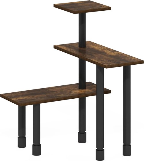 Furinno 3-Tier Corner Kitchen Countertop Organizer - Amber Pine Storage Shelf for Pantry & Kitchen