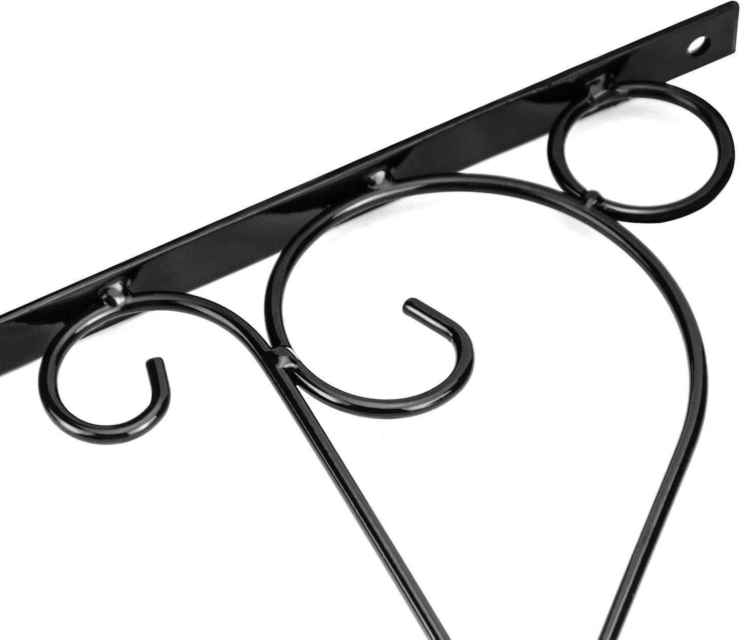 KEILEOHO 10-Inch Metal Plant Bracket - 6 PCS Wall-Mount Hangers for Indoor/Outdoor Decor