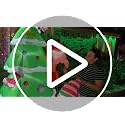 Joeyan 8ft Hanging Christmas Inflatable Santa with Reindeer & Penguin - Built-in LEDs, Roof, Balcony Decor (Variation: Santa & Reindeer Penguin)