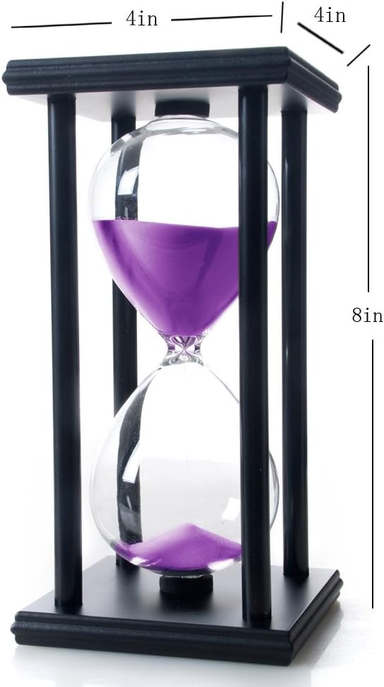 60-Minute Wood Sand Timer Hourglass | Bellaware White Decorative Timer