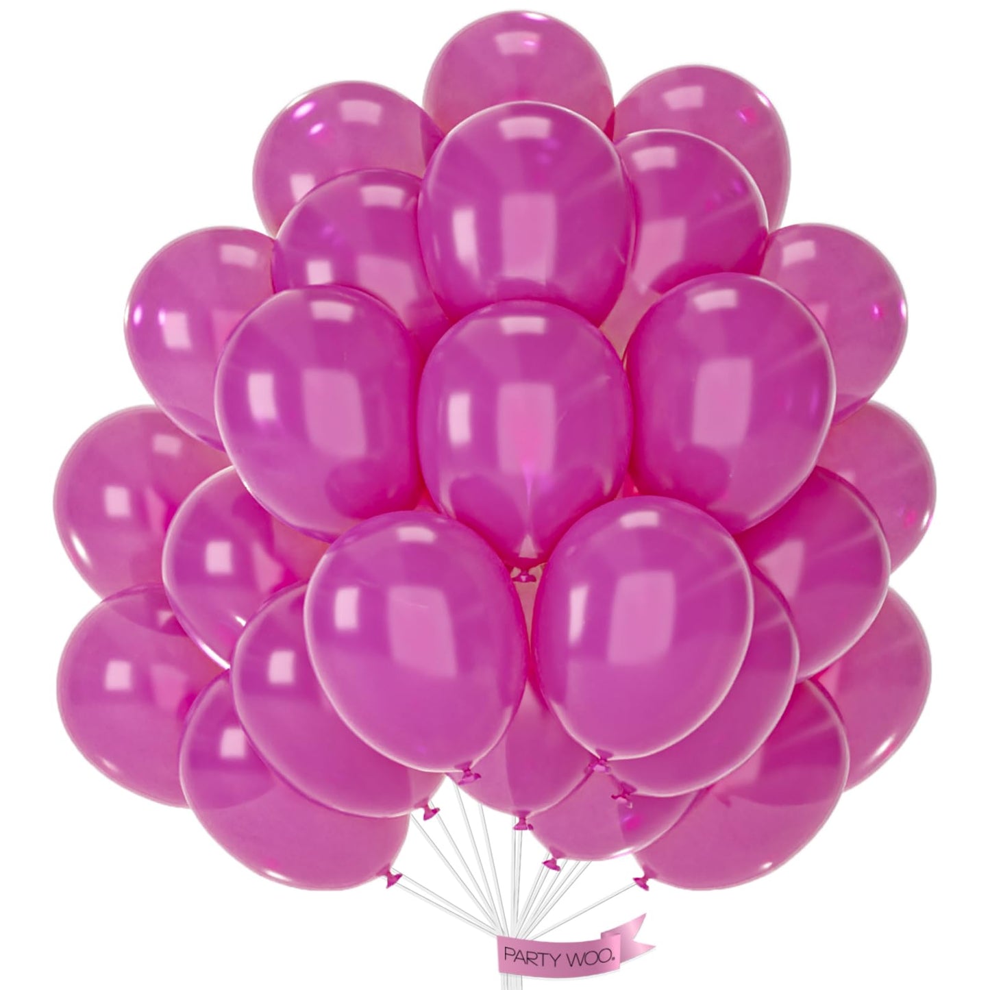 PartyWoo Hot Pink Balloons 50 pcs 12 Inch Pearl Magenta Fuchsia Dark Pink Latex Helium Balloons for Valentine's Day Baby Shower Bachelorette Bridal Shower Birthday Party Decorations Pink-Z308