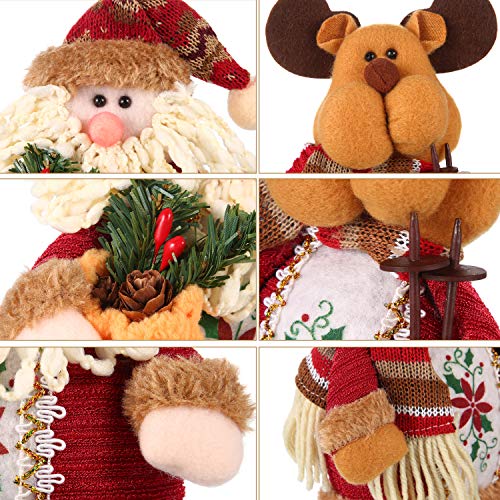 Sumind 3 Pcs Christmas Santa Snowman Reindeer Sitters with Long Legs - Holiday Decor