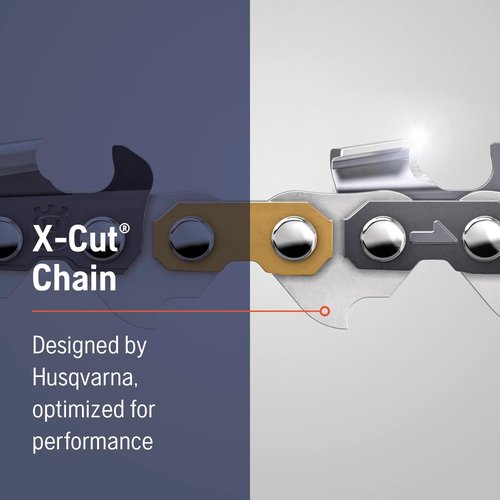 Husqvarna X-Cut S93G Chainsaw Chain - 16 Inch, 3/8" Mini Pitch, Low Kickback, Pre-Stretched, Gray