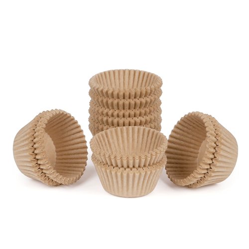 Caperci 500 Count Mini Cupcake Liners Natural Muffin Liners Greaseproof No Smell Small Cupcake Wrappers Baking Cups